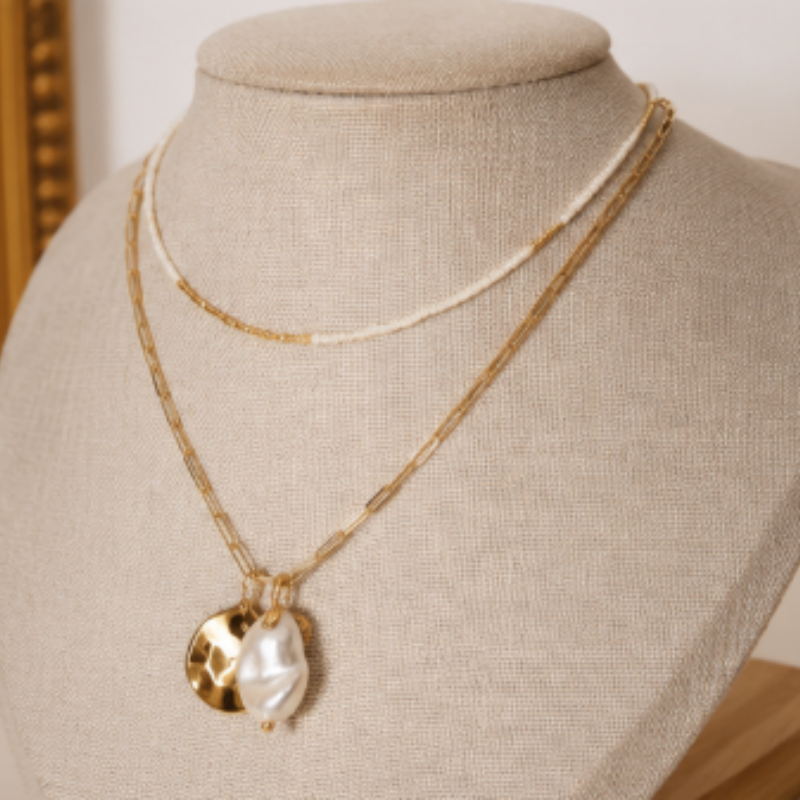 ✨ Elegant Pearl Jewelry Set（pearl necklace|Pearl earrings)