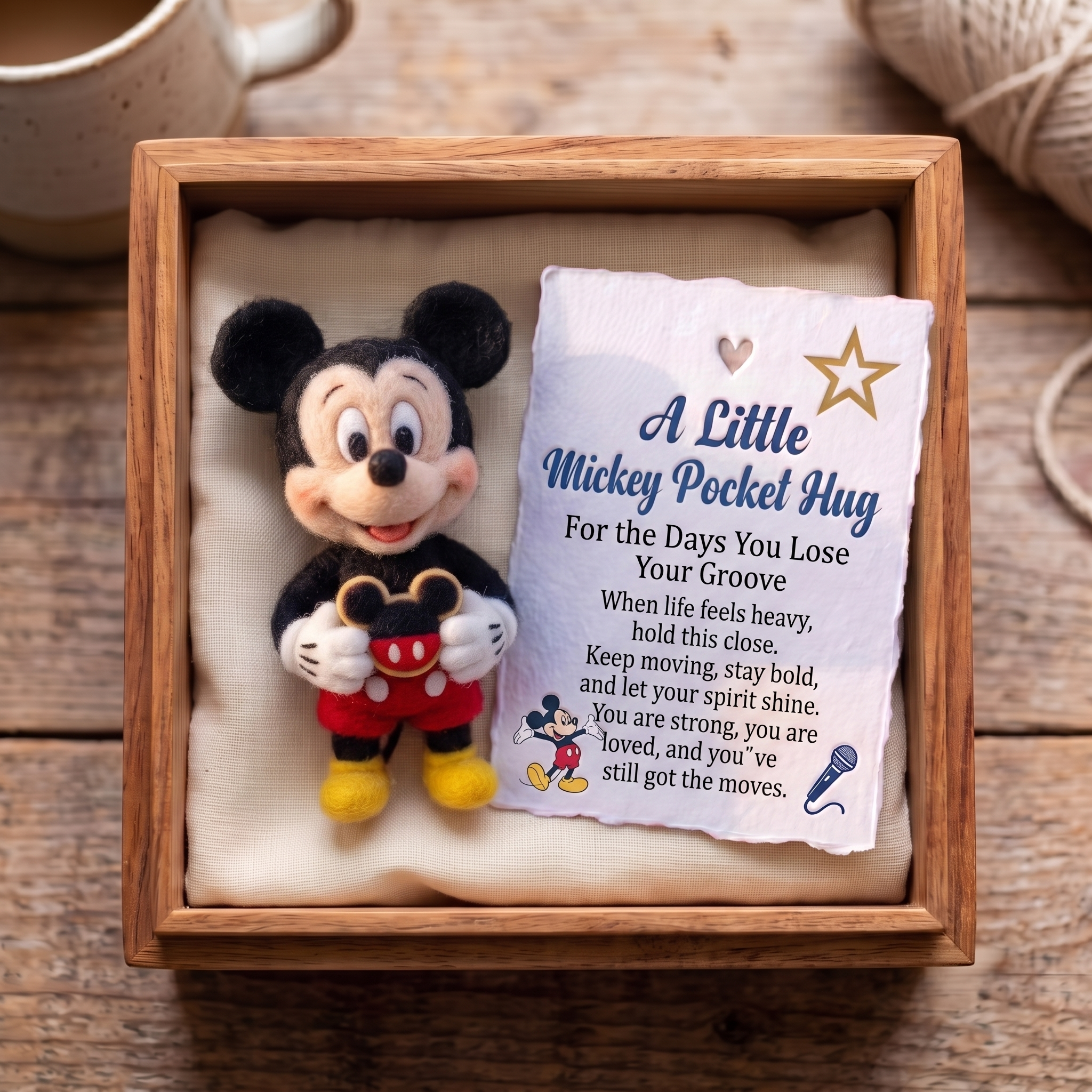 ✨ Little Pocket Hug - Handmade Felt Mouse Emotional Support Keepsake