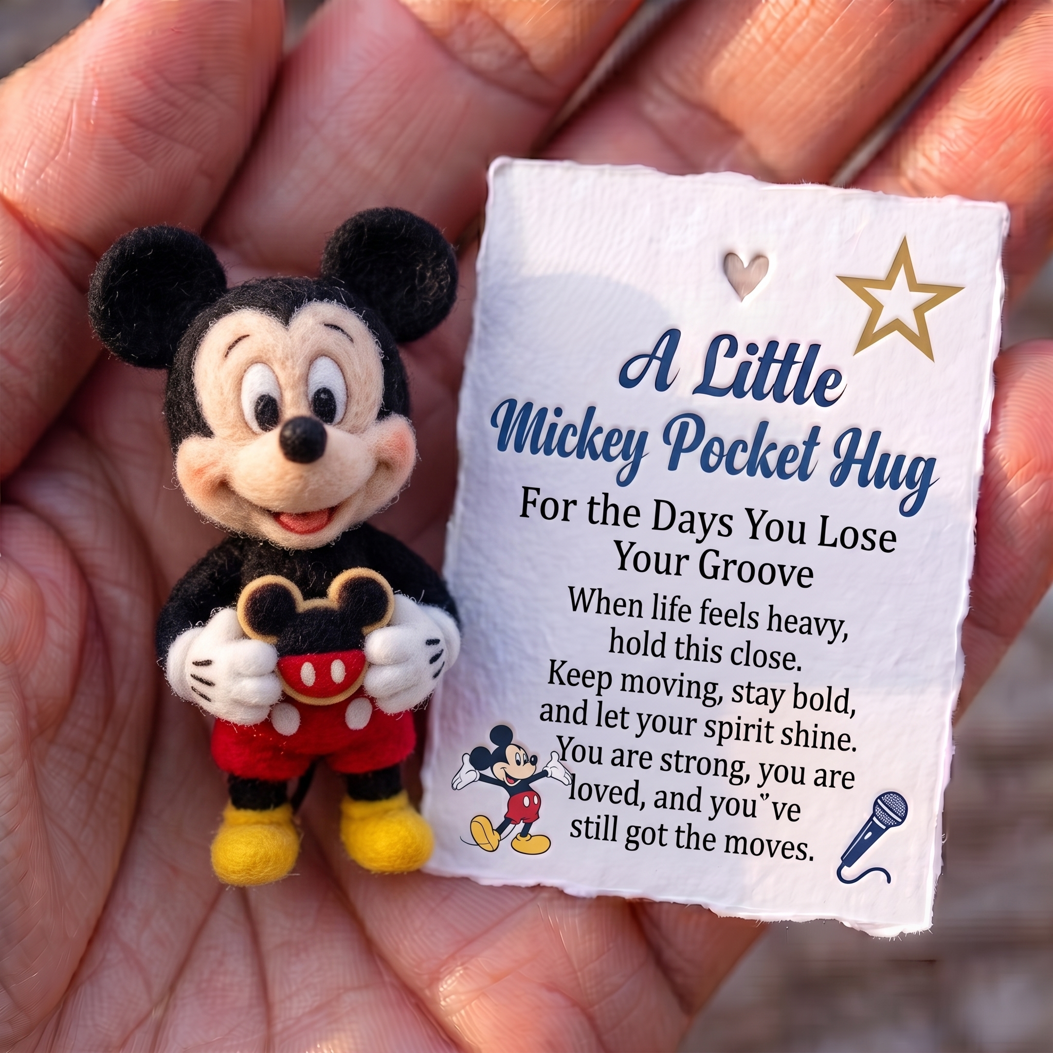 ✨ Little Pocket Hug - Handmade Felt Mouse Emotional Support Keepsake