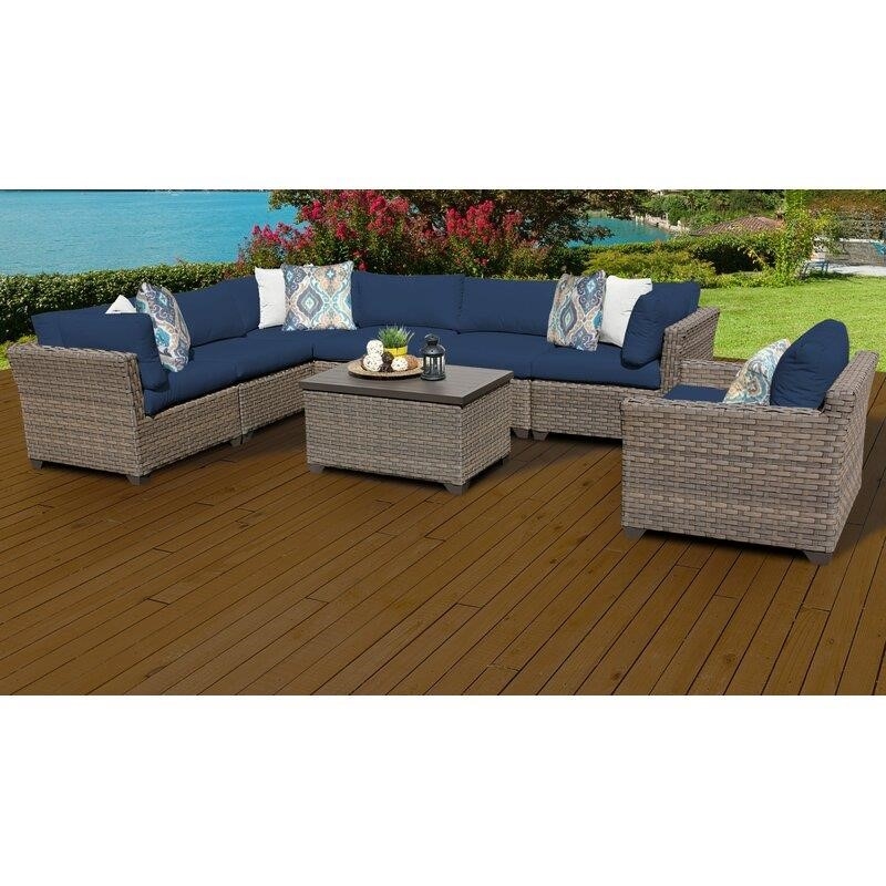Rochford Wicker/Rattan 7 - Person Seating Group with Cushions