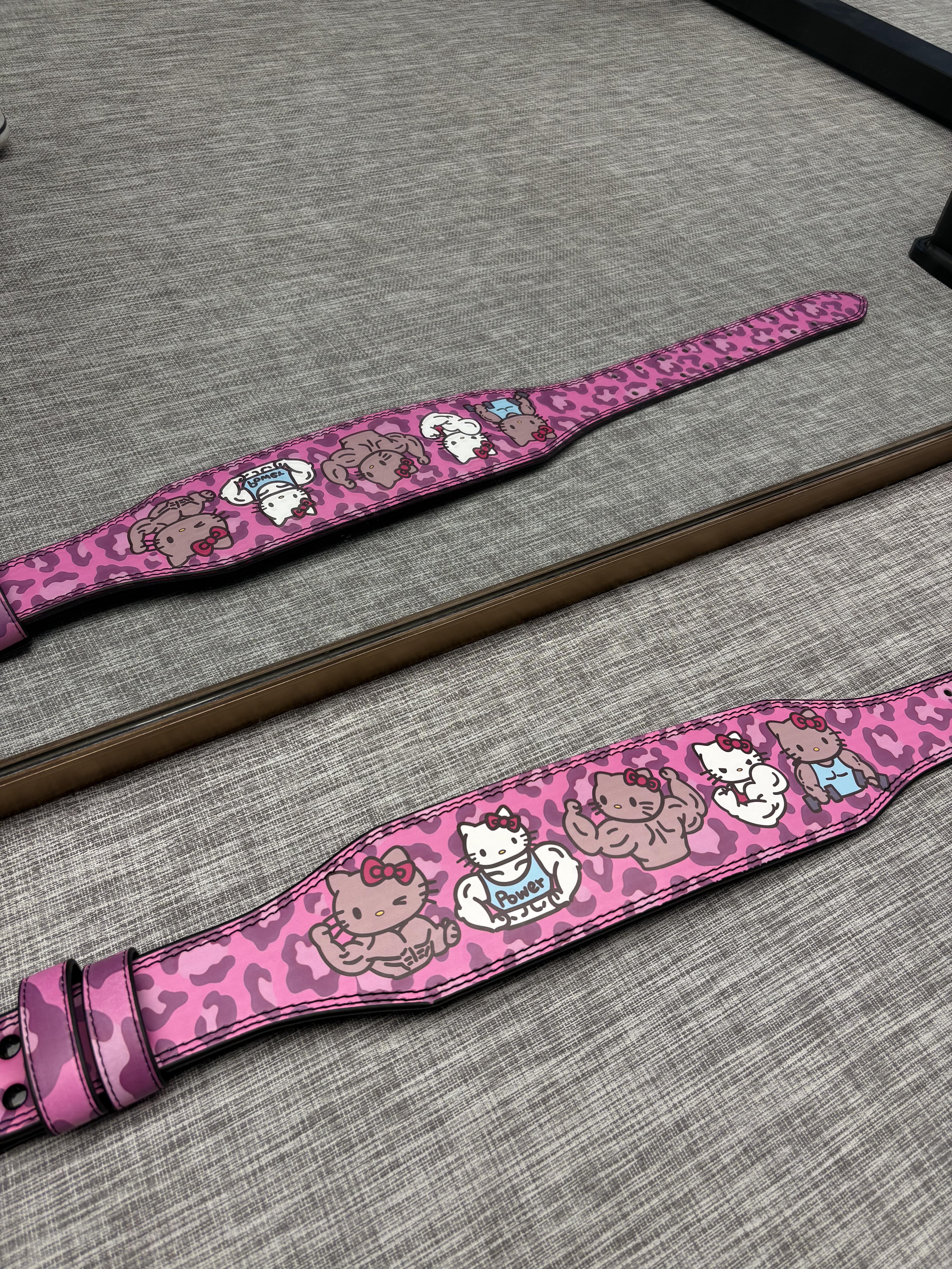 Hello Kitty Weight Lifting PU Belt Leather Gym Belts Back Support (XS-XL)