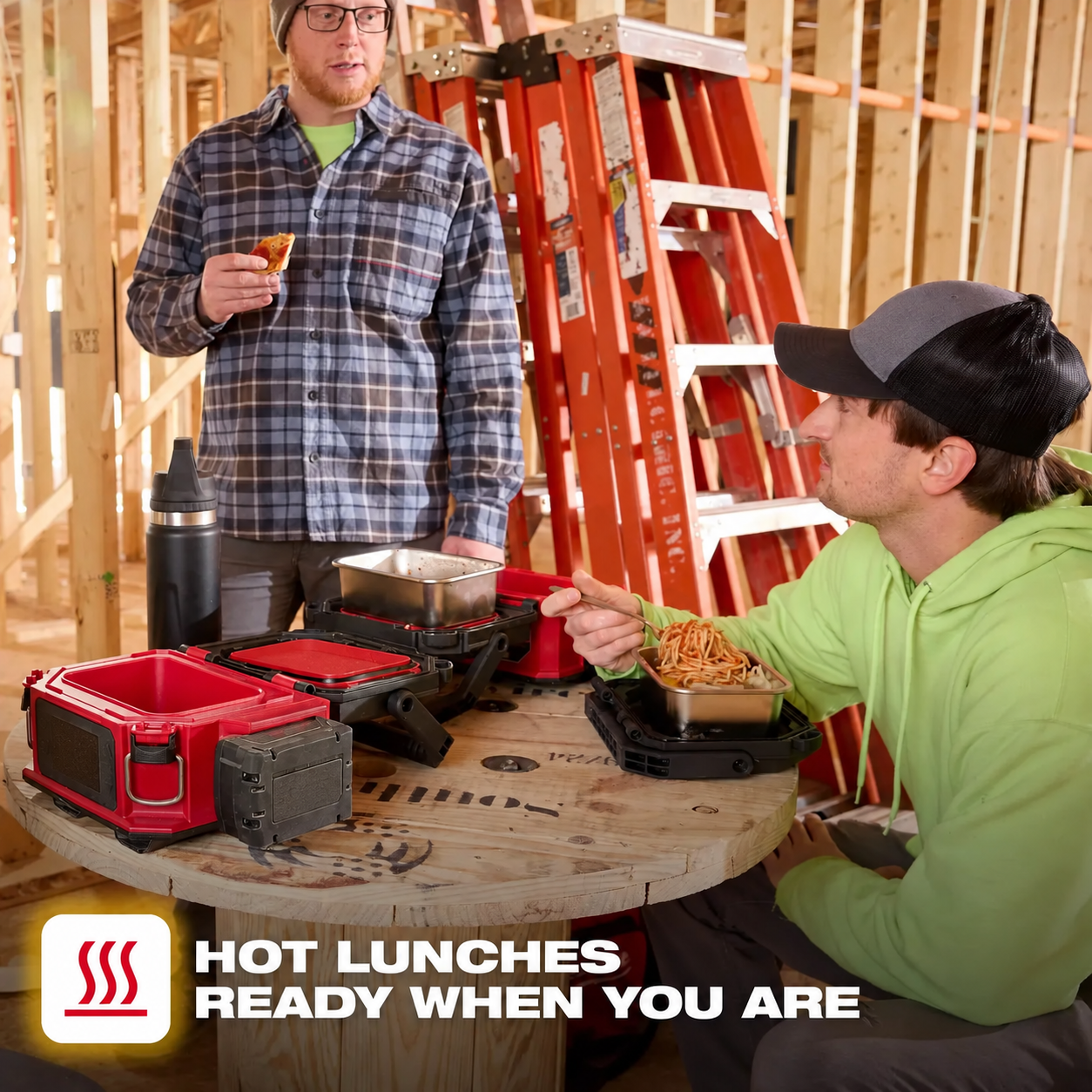 🔥 Limited-Time Bundle | Cordless Jobsite Lunch Warmer with 2 Stainless Steel Containers + FREE 18V Battery