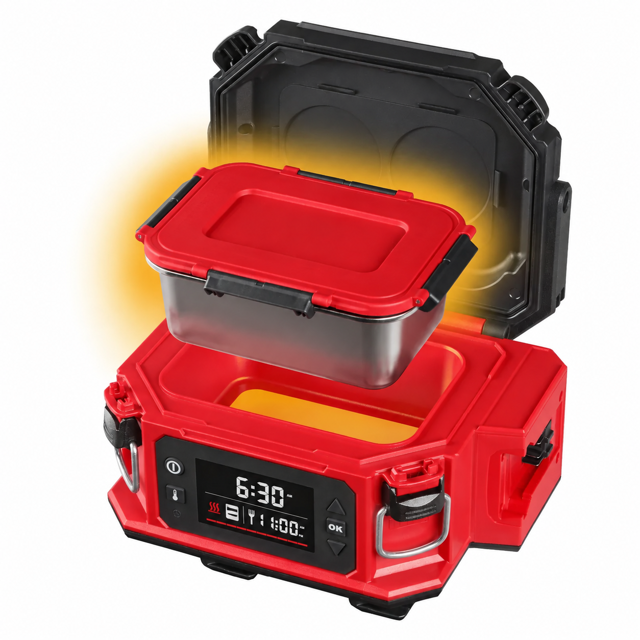 🔥 Limited-Time Bundle | Cordless Jobsite Lunch Warmer with 2 Stainless Steel Containers + FREE 18V Battery