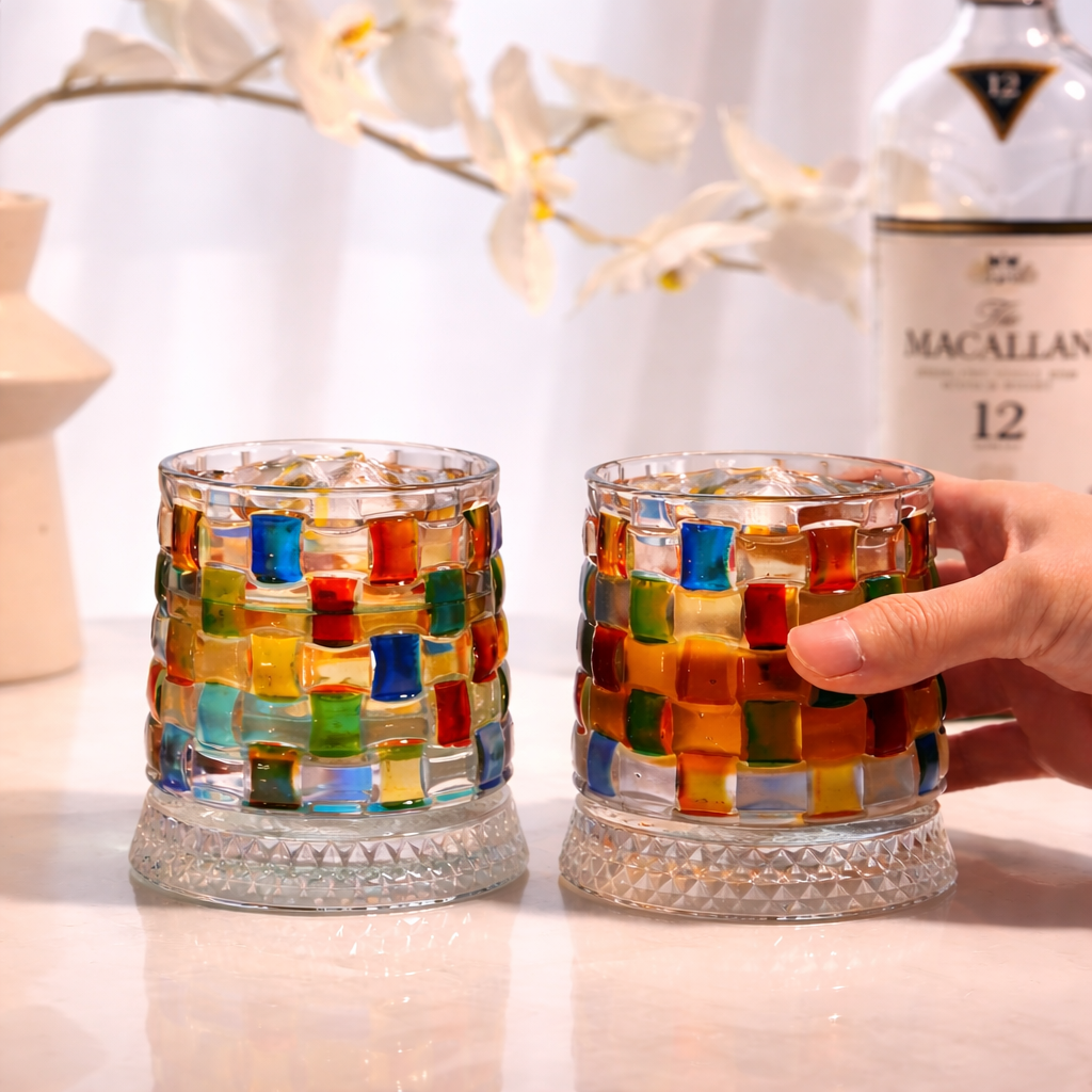🌈🌈🌈MosaicSpin Rotating Drink Glasses