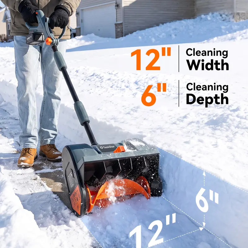 40V/21V Cordless Snow Blower with Dual Battery, 16