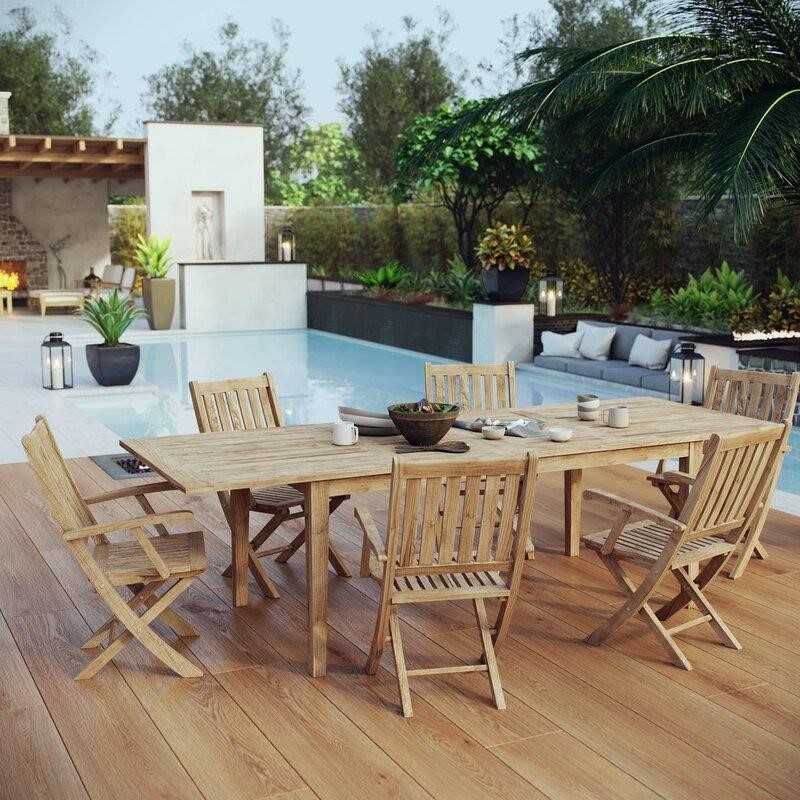 Sidney Rectangular 6 - Person 108.5'' Long Teak Dining Set