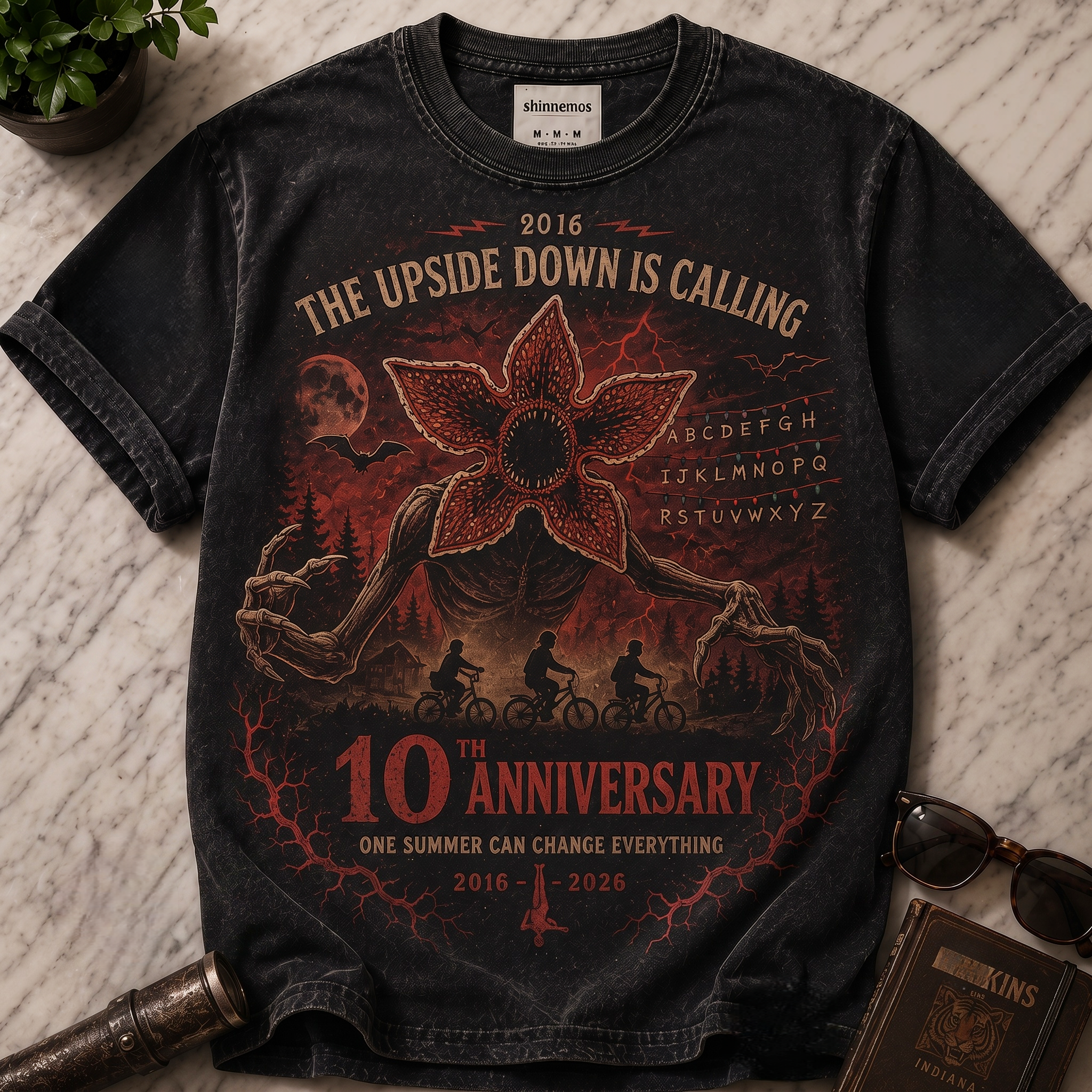 The Upside Down 10th Anniversary Vintage Graphic T-shirt
