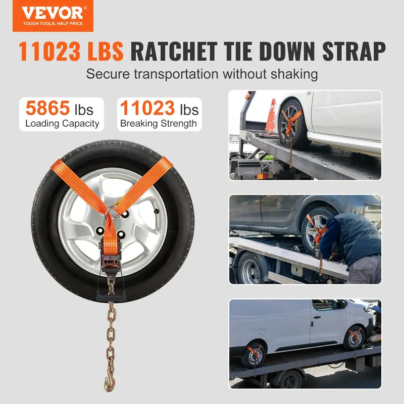 Heavy-Duty Polyester Luggage Straps with Chain Anchors 4-Pack