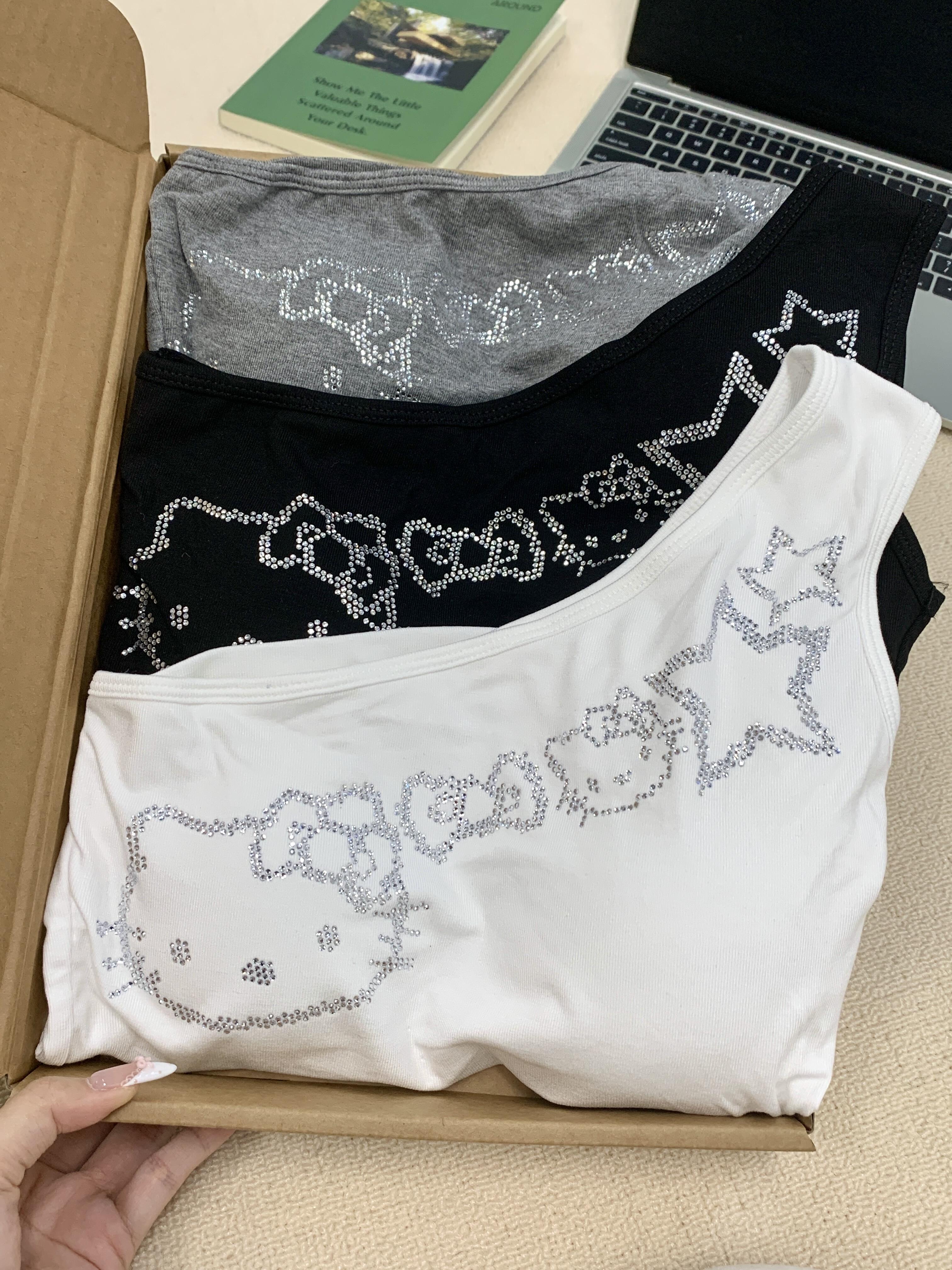 Hellokitty One Shoulder Tank Tops