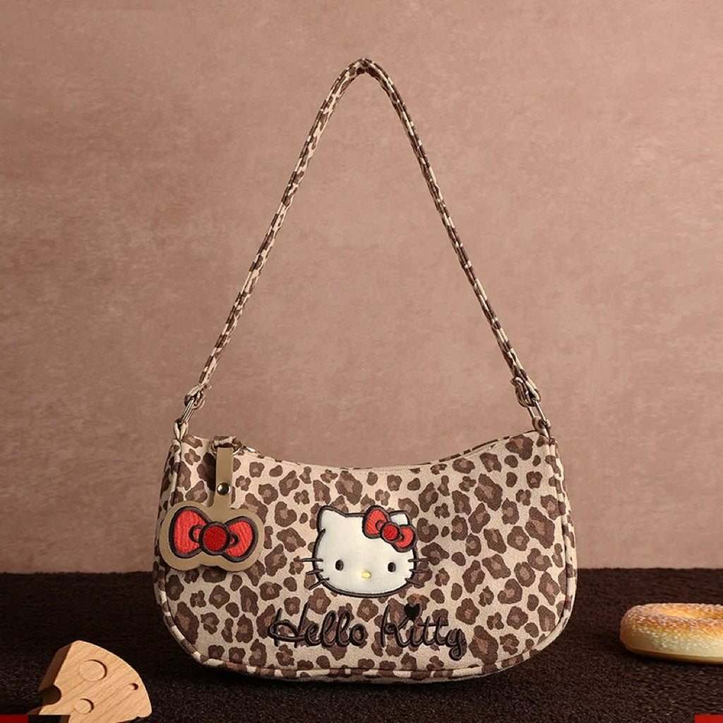 Hellokitty Leopard Print Cute Tote Bags Kawaii Carry on Bag Handbags