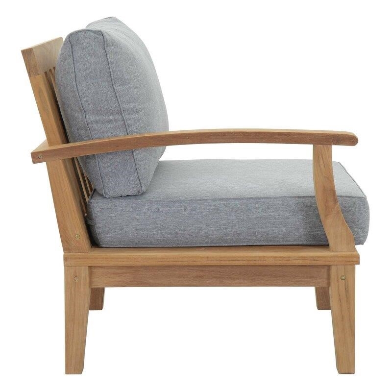 Sidney Solid Wood 4 - Person Seating Group with Cushions