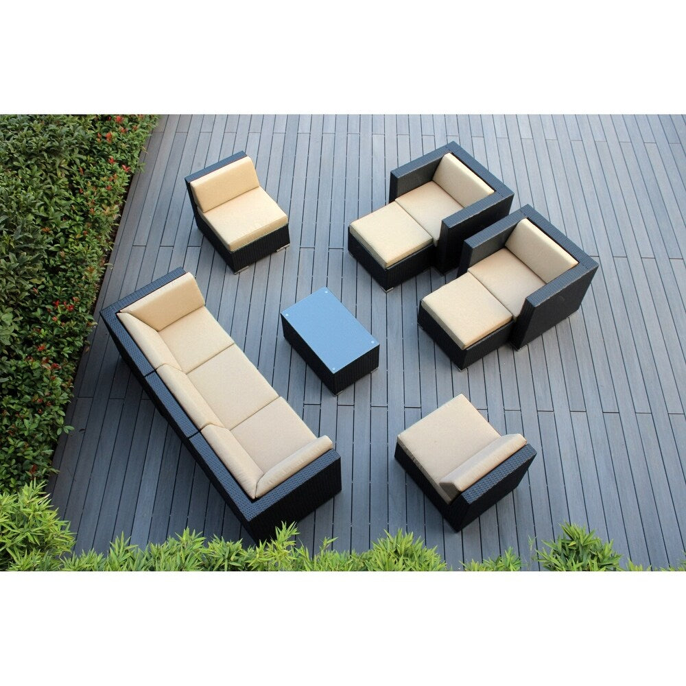 Ohana Black Wicker Outdoor 10-piece Conversation Set - No Assembly