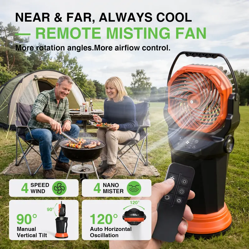 TaskStar Portable Camping Misting Fan Rechargeable 2L