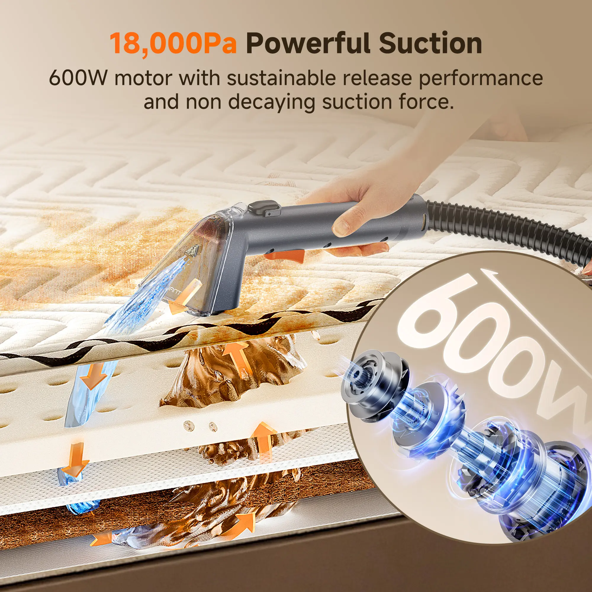 Portable Carpet Cleaner Machine ZY, 18000Pa