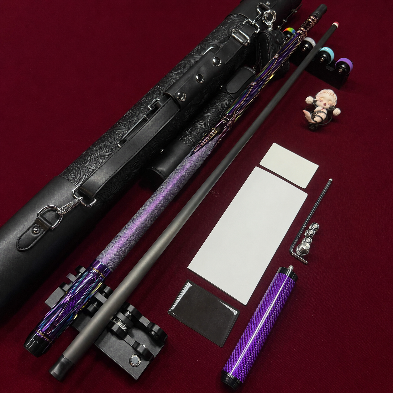 🔥 Pro Carbon Fiber Pool Cue Set – Luxury Metal Billiard Stick with Adjustable Weight & Free Accessories