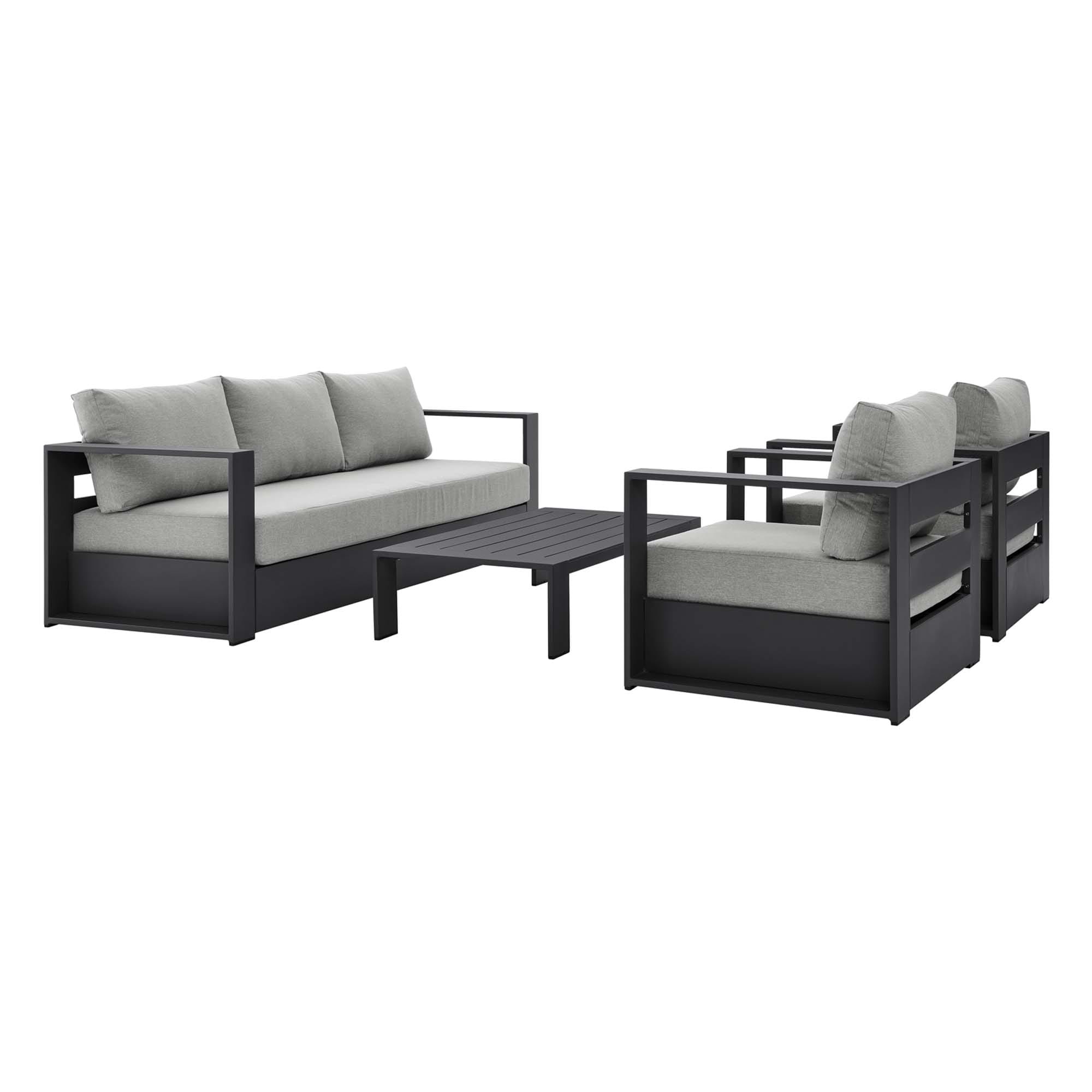Tahoe Outdoor Aluminum 4-piece Conversation Set with Coffee Table