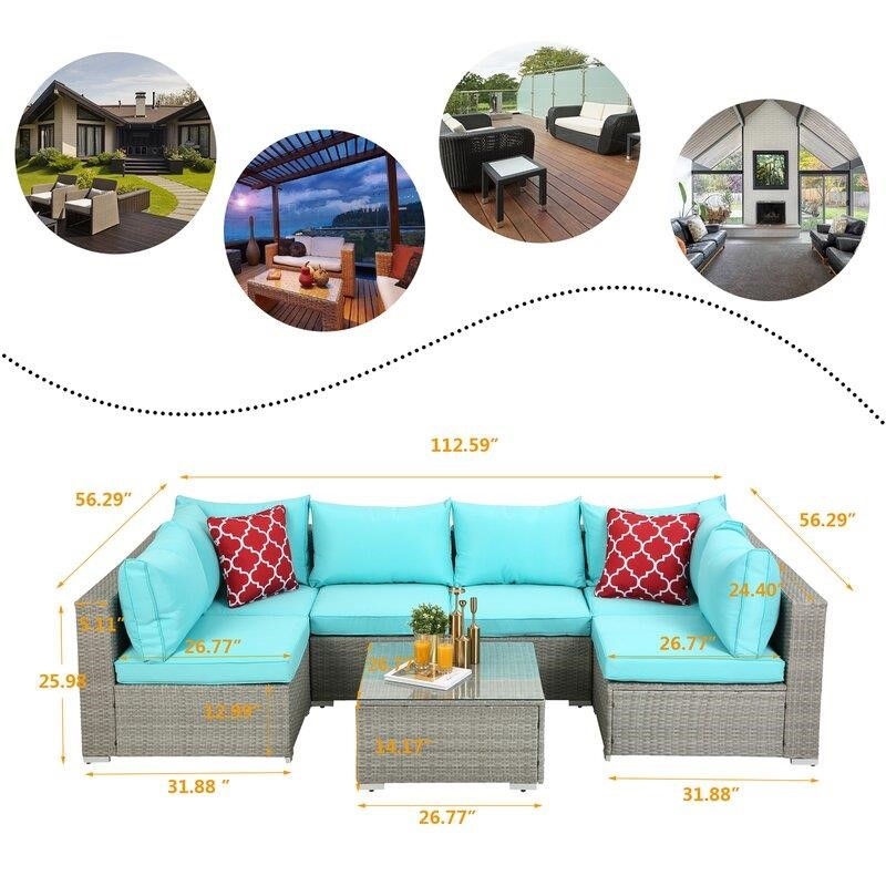Polla Wicker/Rattan 4 - Person Seating Group with Cushions