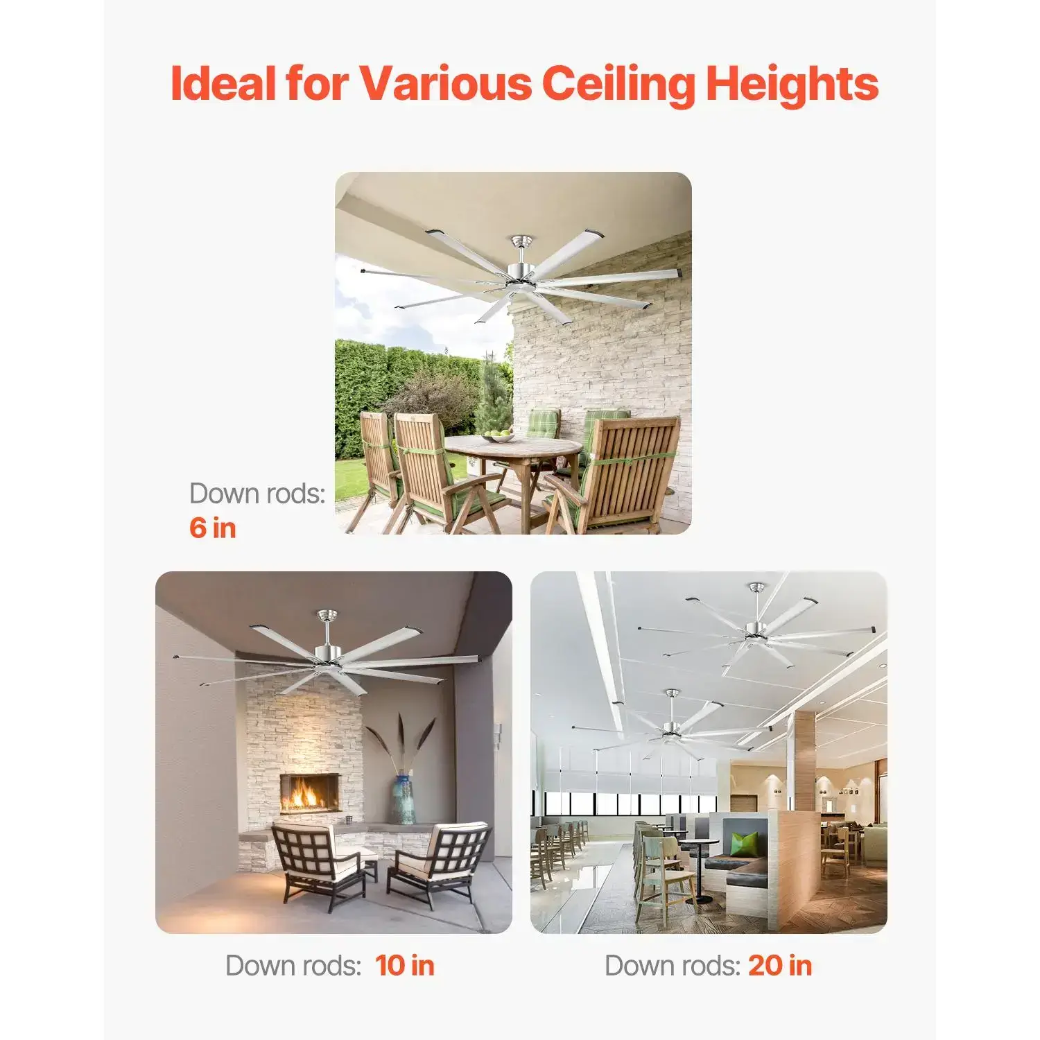 84 Inch Flush Mount Ceiling Fan No Light, 6-Speed Remote Control, Aluminum 8 Blades Reversible DC Motor, Modern Low Profile Fan for Indoor & Outdoor Bedroom Living Room Patio Brushed Nickel