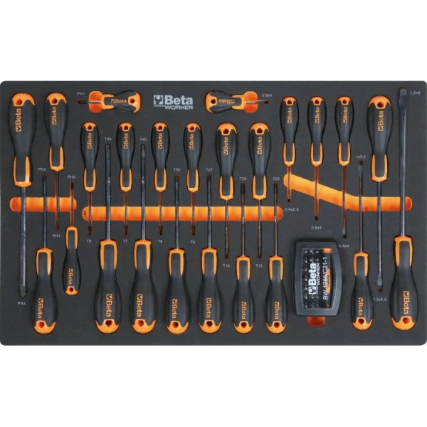 Mobile roller cab with 7 drawers, with assortment of 309 tools
