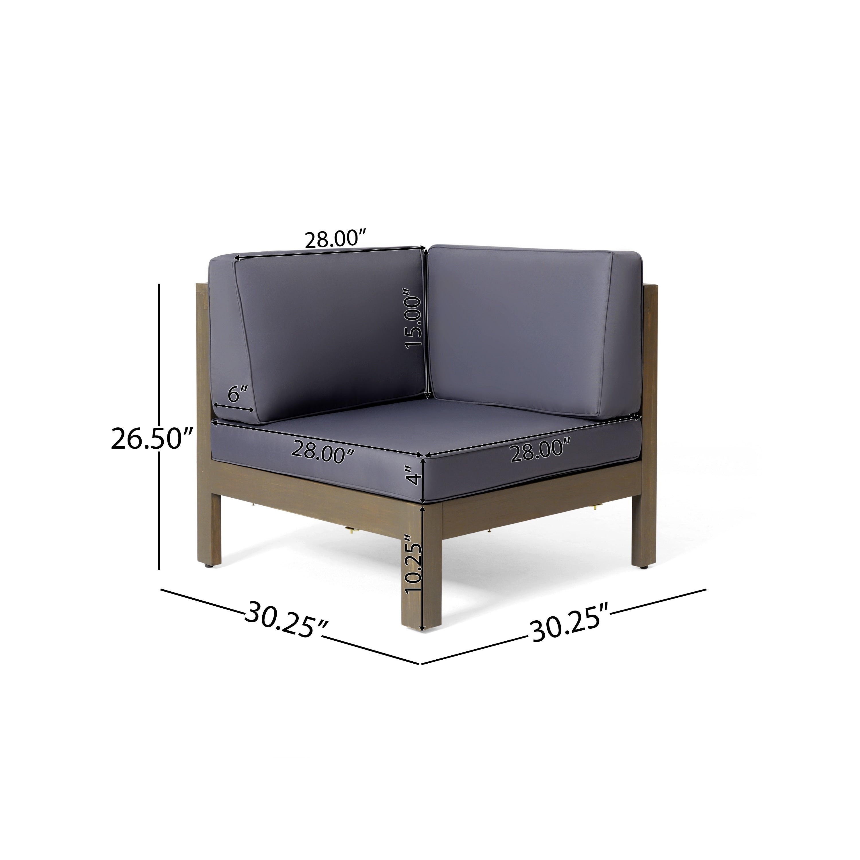 Brava Acacia Wood Outdoor Sectional Sofa by Christopher Knight Home