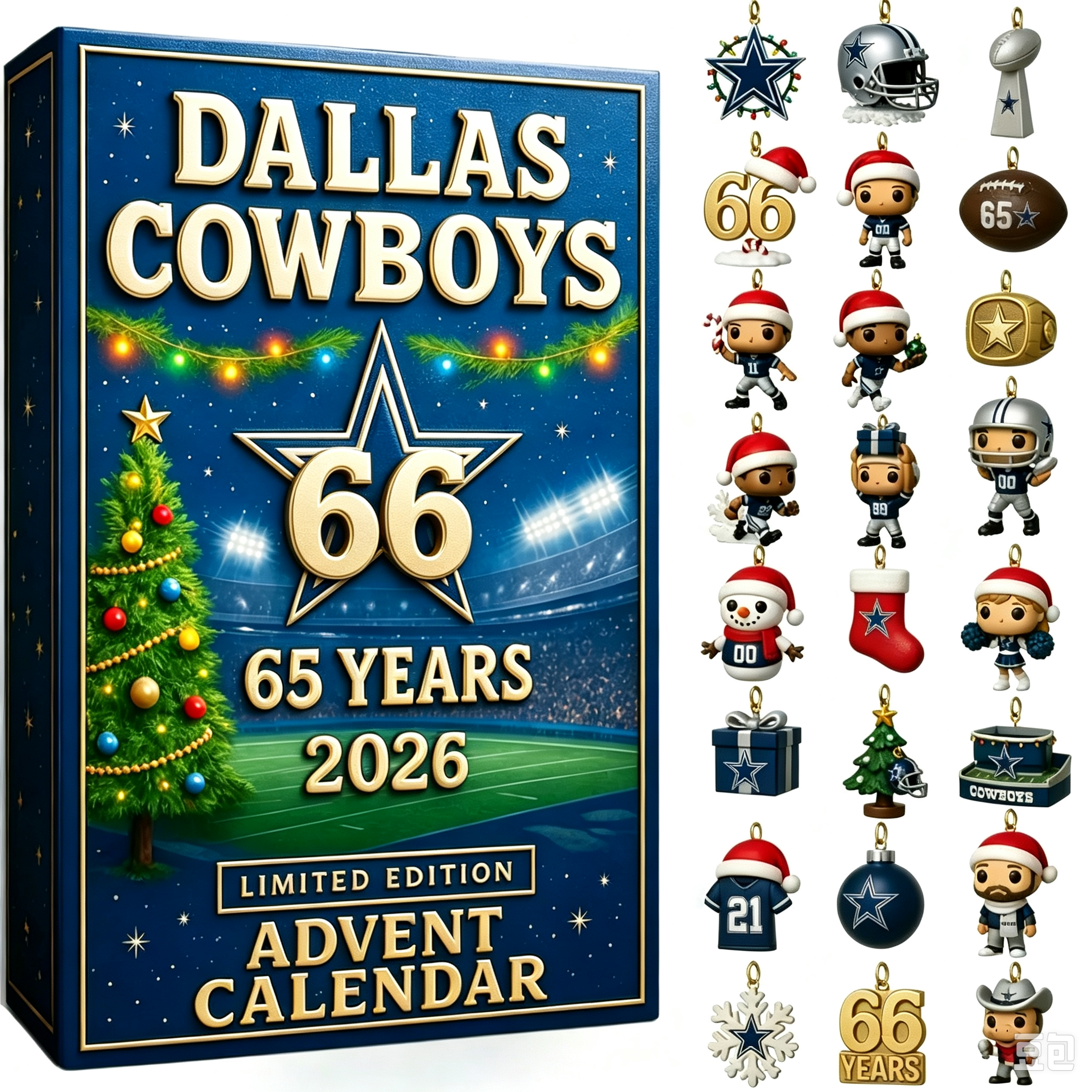 Holiday Countdown Gift Calendar, Collectible Sports‑Themed Mini Ornament Surprise Box