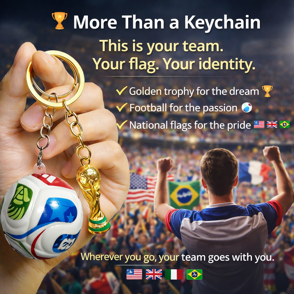 ⚽🏆 Trophy & Ball Keychain