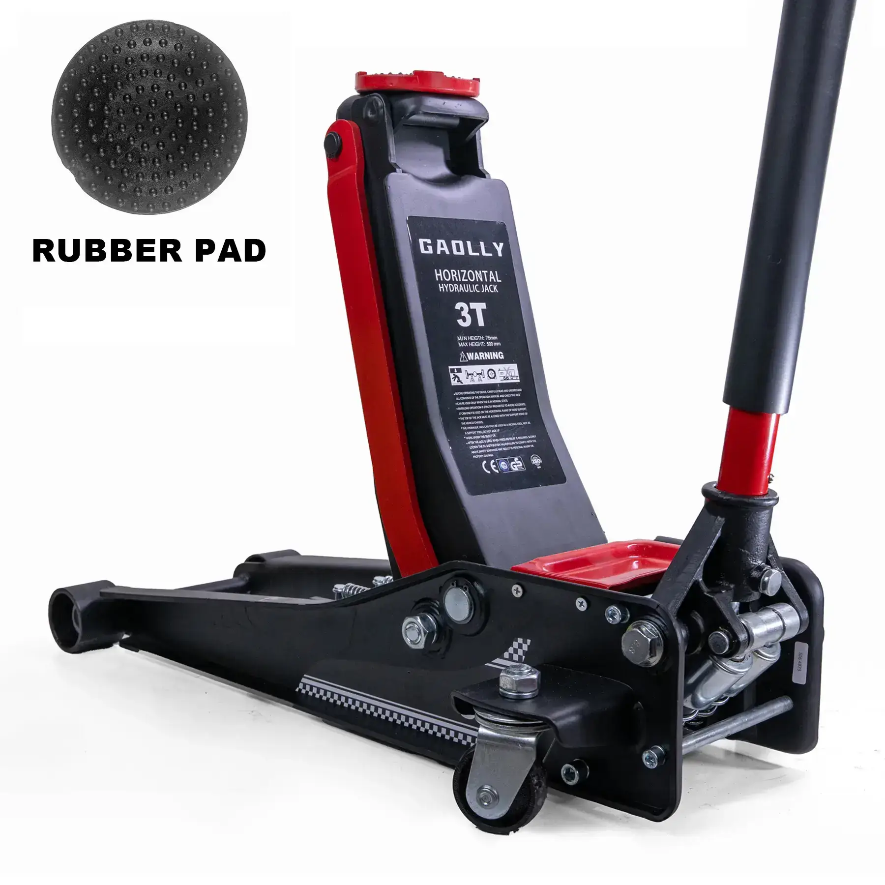 3 Ton Low Profile, Heavy-Duty Steel Racing Floor Jack with Dual Pistons Quick Lift Pump, with Lug Wrench Lifting Range 3.35\
