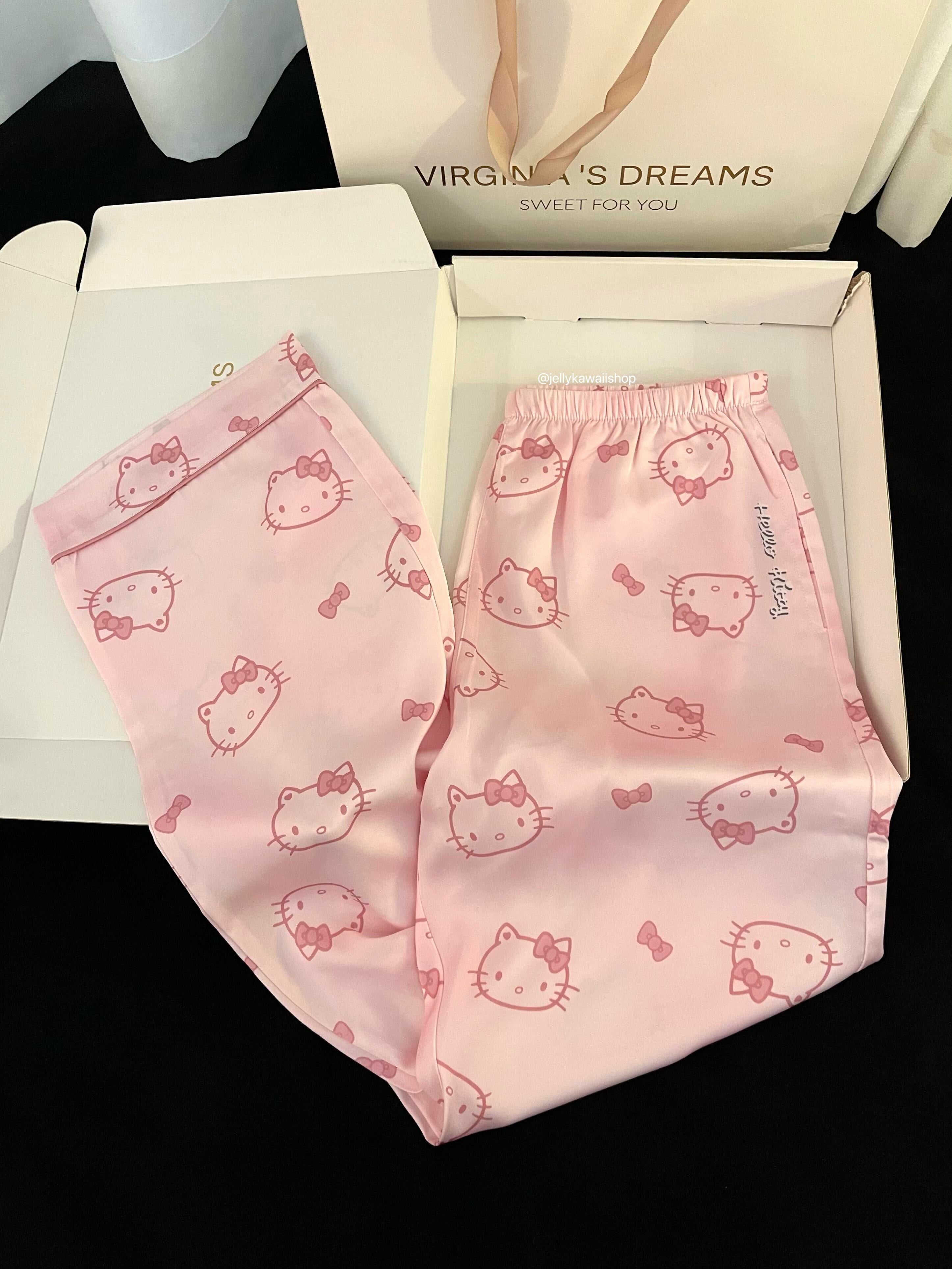 Hellokitty Pink Pajamas Set Soft Pj Lounge Sets