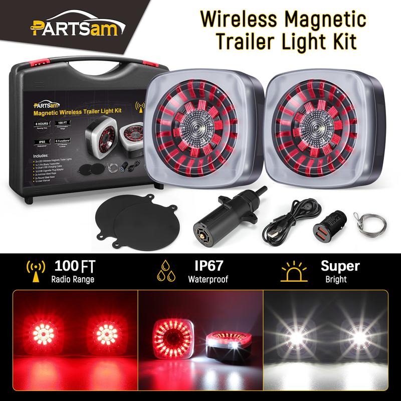 Partsam Wireless Magnetic Trailer Lights Kit for Trucks and Trailers