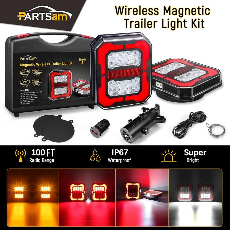 Partsam Wireless Magnetic Trailer Lights Kit for Trucks and Trailers