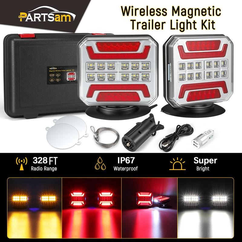 Partsam Wireless Magnetic Trailer Lights Kit for Trucks and Trailers