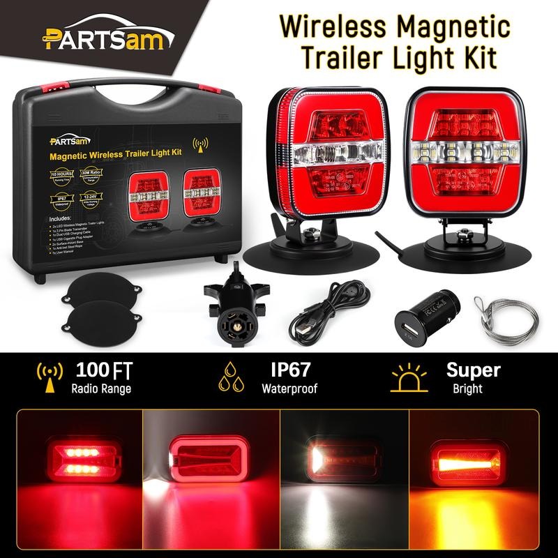 Partsam Wireless Magnetic Trailer Lights Kit for Trucks and Trailers