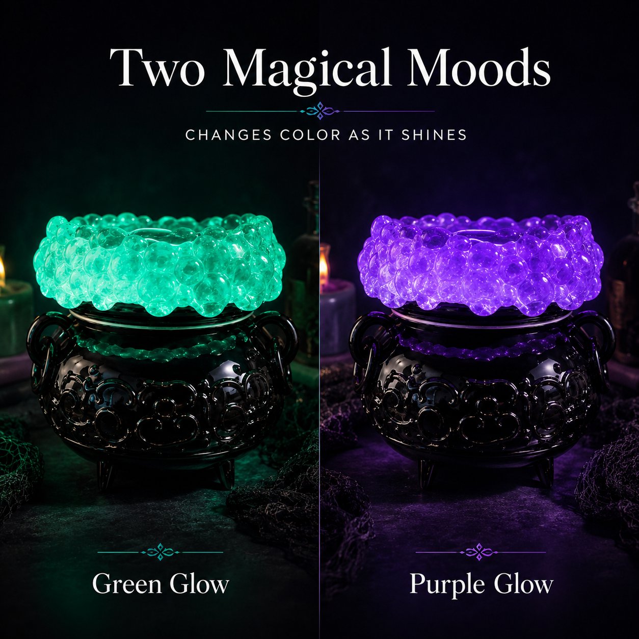 Halloween Cauldron LED Bubble Light Decor