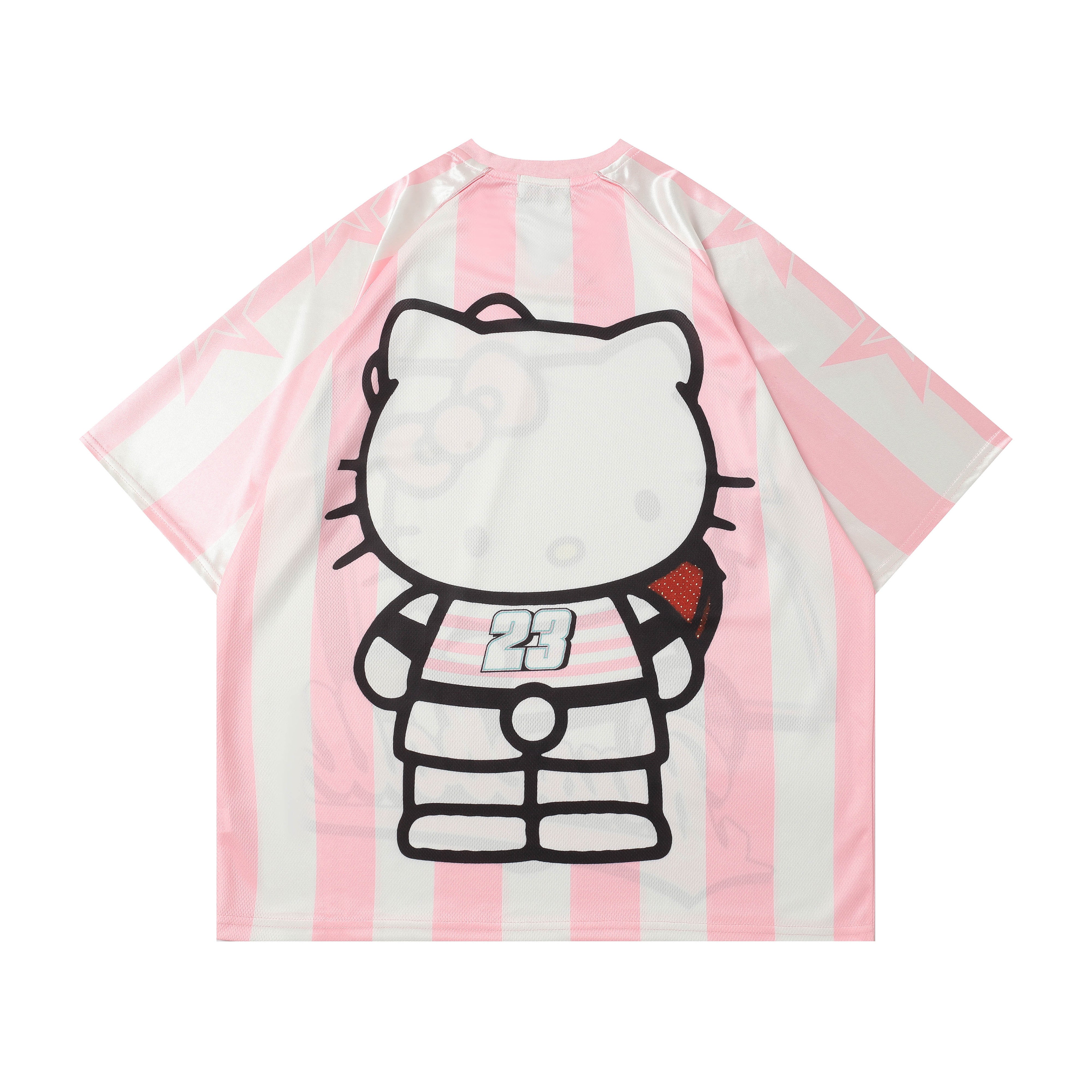 Hellokitty Cute Baseball Jersey Shirts Sports Uniform Summer Loose Short Sleeve Tops T-Shirts