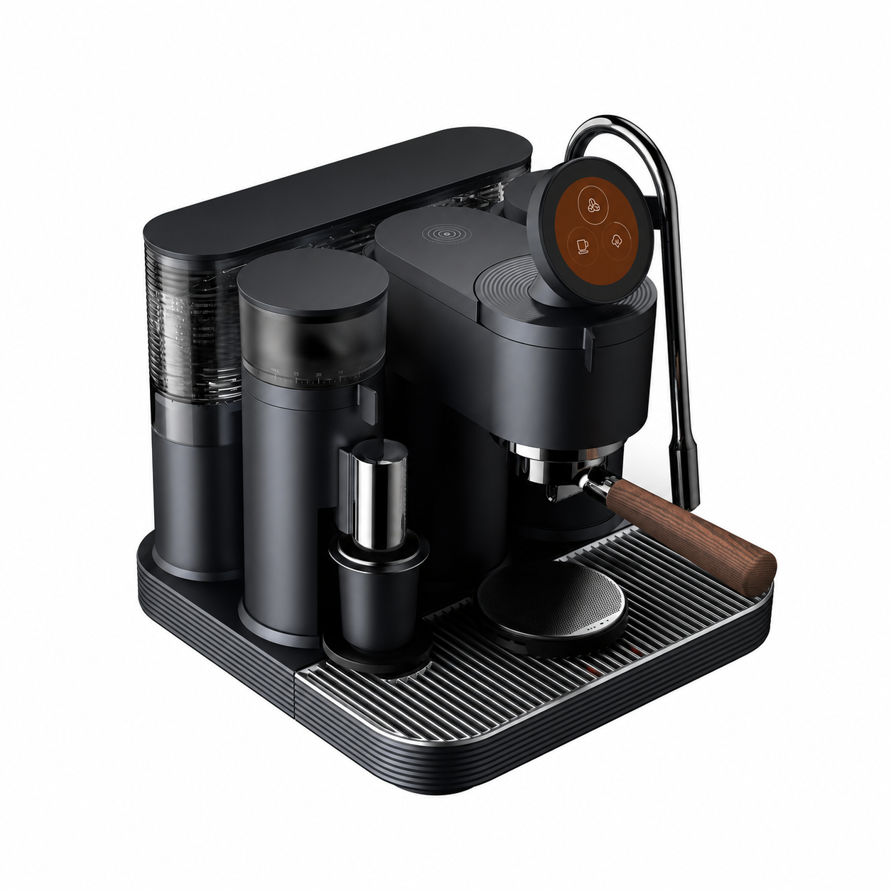 All-in-One Smart Espresso Machine with Grinder & Milk Frother – Complete Home Barista Coffee Maker Set