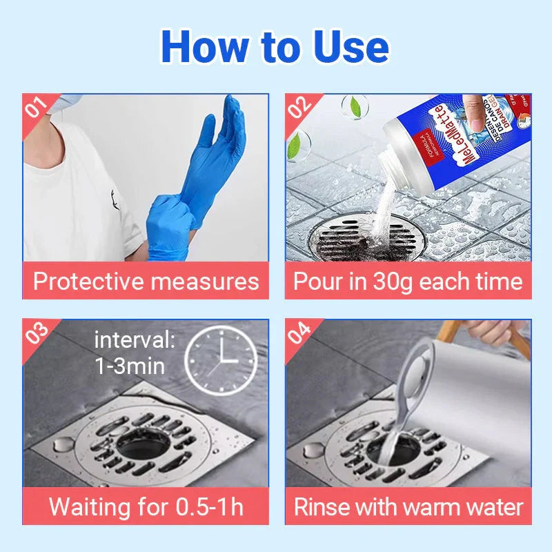 🚰 Powerful Pipe Dredging Agent – Fast Clog Removal, Safe for Pipes & Multi-Use 🚰