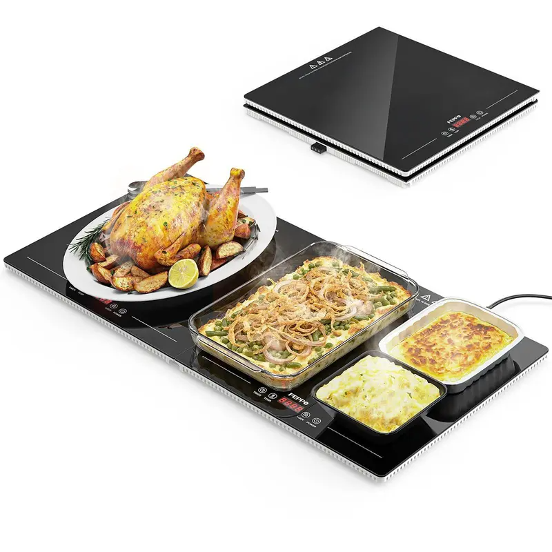 2026 47x15in Electric Warming Tray – Tempered Glass