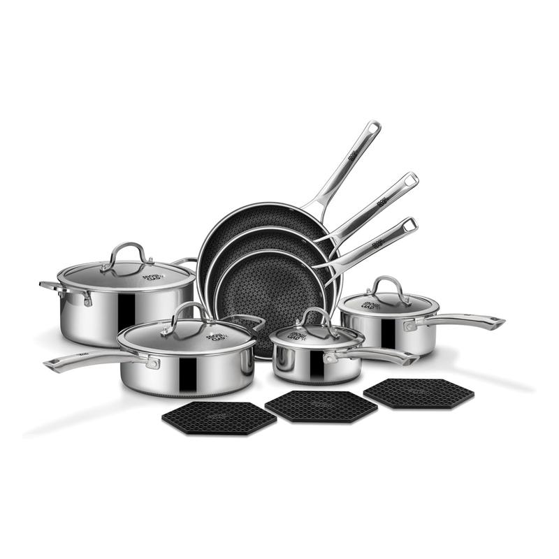 ⚡️Clearance sale⚡️10-Pc & 14-Pc Hybrid Metal Cookware Sets - Nonstick Stainless Steel Kitchenware