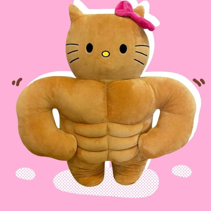 Hellokitty Tan Funny Plush Toys, Cute Cartoon Pillow