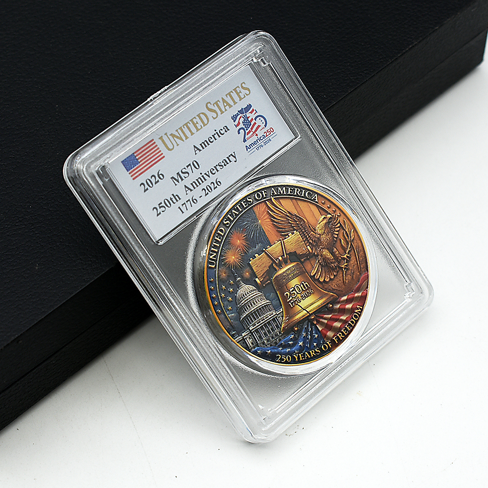 USA 250th Anniversary Commemorative Coin 1776-2026, America 250 Patriotic Challenge Coin, Double-Sided Collectible Token with Liberty Bell & American Eagle, US 250th Anniversary Souvenir Gift