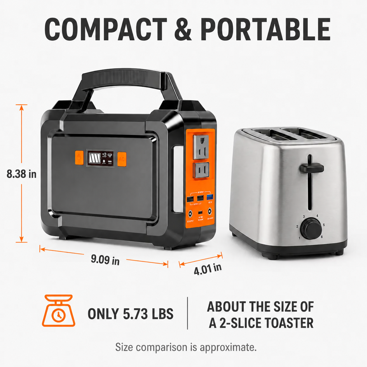 🔥 300W Portable Solar Generator Kit – 296Wh Power Station + 60W Solar Panel