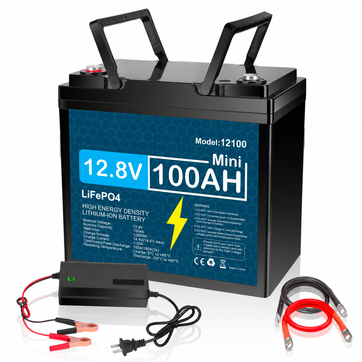 🔥 Factory Sale: 12V 100Ah LiFePO4 Battery with Smart BMS & 5000+ Cycles – Maintenance-Free Power for Solar, RV & Backup Systems
