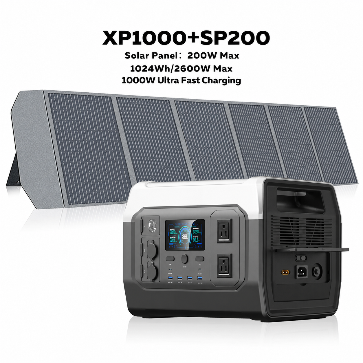 400W Foldable Solar Panel – 41V 10A Portable Off-Grid Charger for RV, Camping & Home Backup, High-Efficiency ETFE Design with Adjustable Brackets and Multiple Connectors