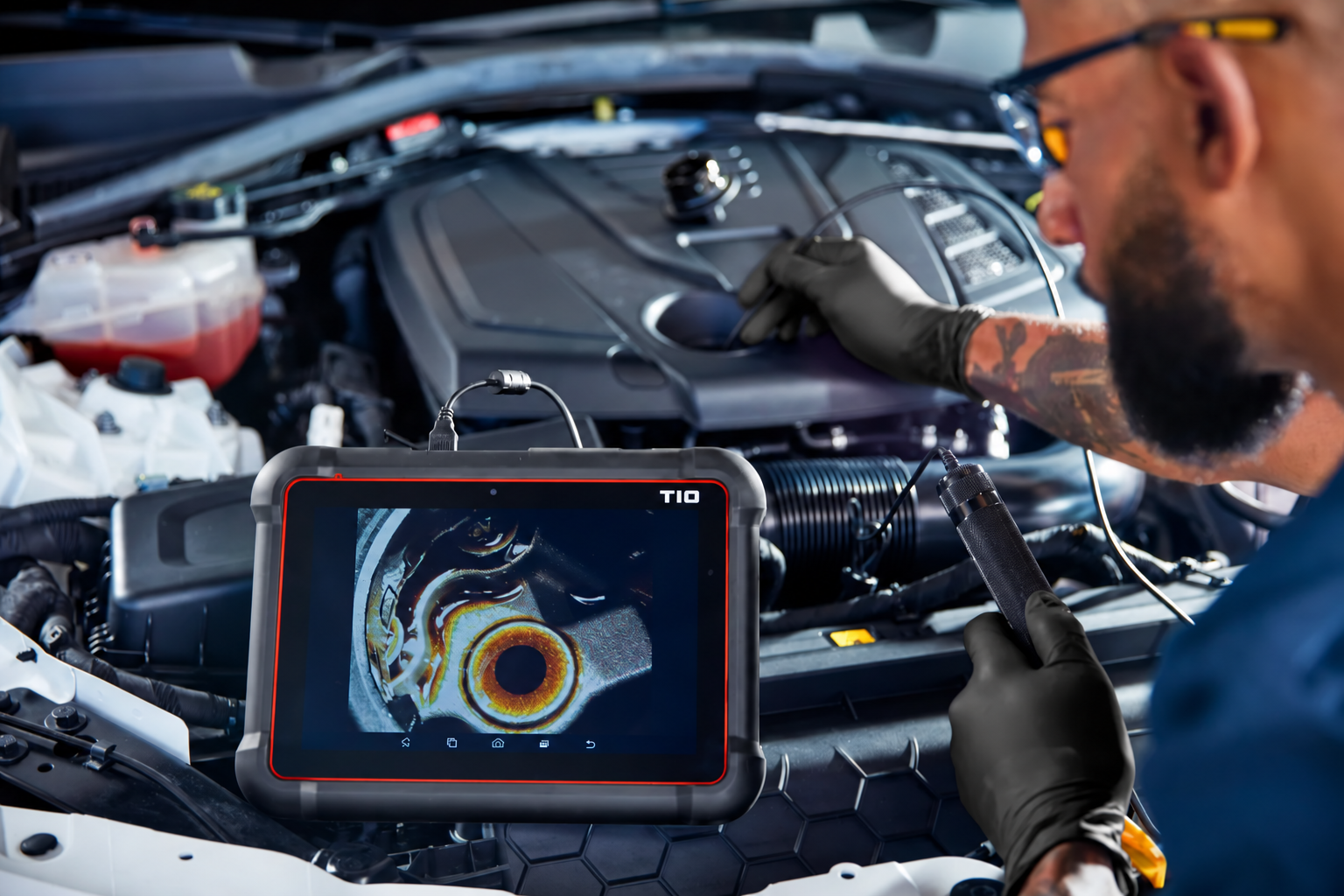 🔥 Factory Sale | T10 Professional Automotive Diagnostic Scanner – OE-Level Full System Scan, Bi-Directional Control, Battery Tester & Borescope Kit