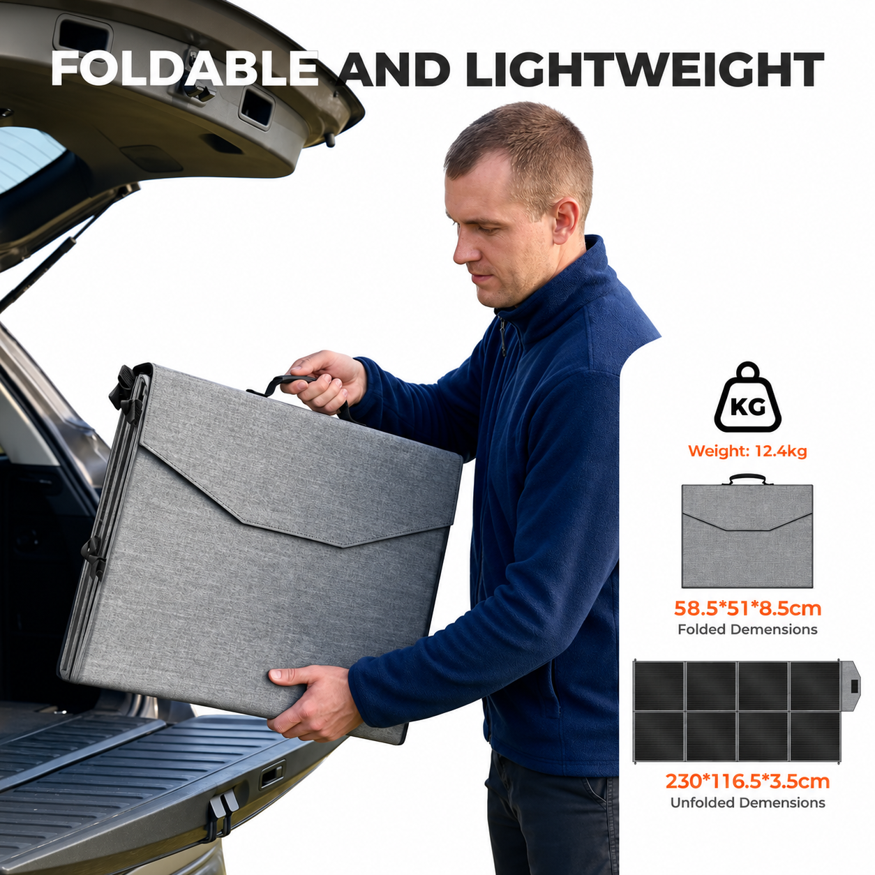 400W Foldable Solar Panel – 41V 10A Portable Off-Grid Charger for RV, Camping & Home Backup, High-Efficiency ETFE Design with Adjustable Brackets and Multiple Connectors
