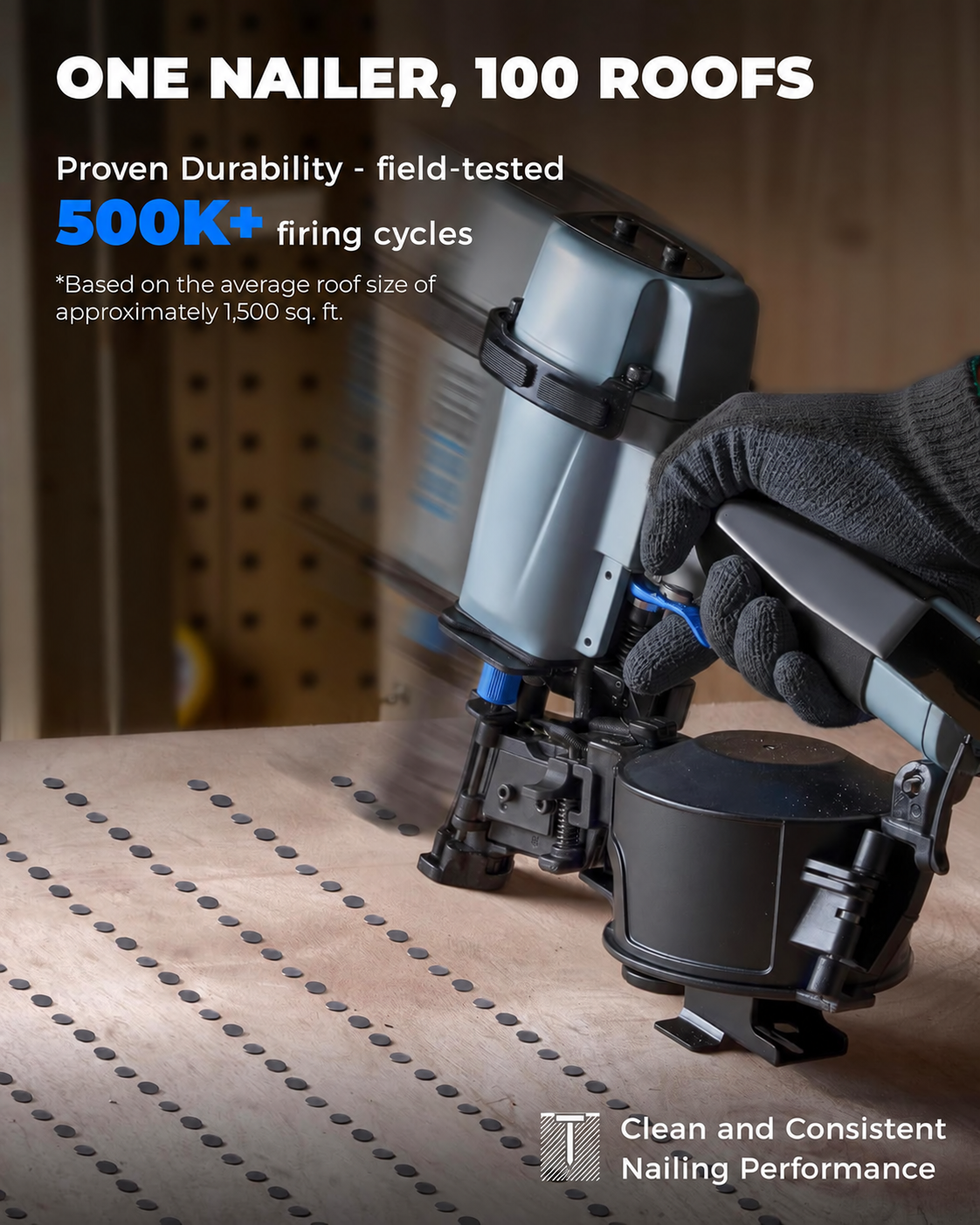🔥Last Chance Sale🔥15° Pneumatic Roofing Coil Nailer – 3/4