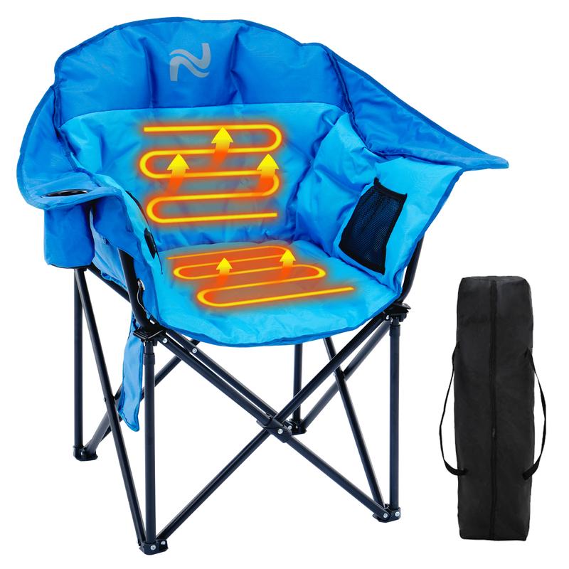 🔥Last Chance Sale🔥Heated Armrest Camping Chair with 3 Heat Levels, Oxford Fabric, Supports 400 lbs