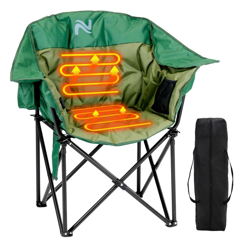 🔥Last Chance Sale🔥Heated Armrest Camping Chair with 3 Heat Levels, Oxford Fabric, Supports 400 lbs