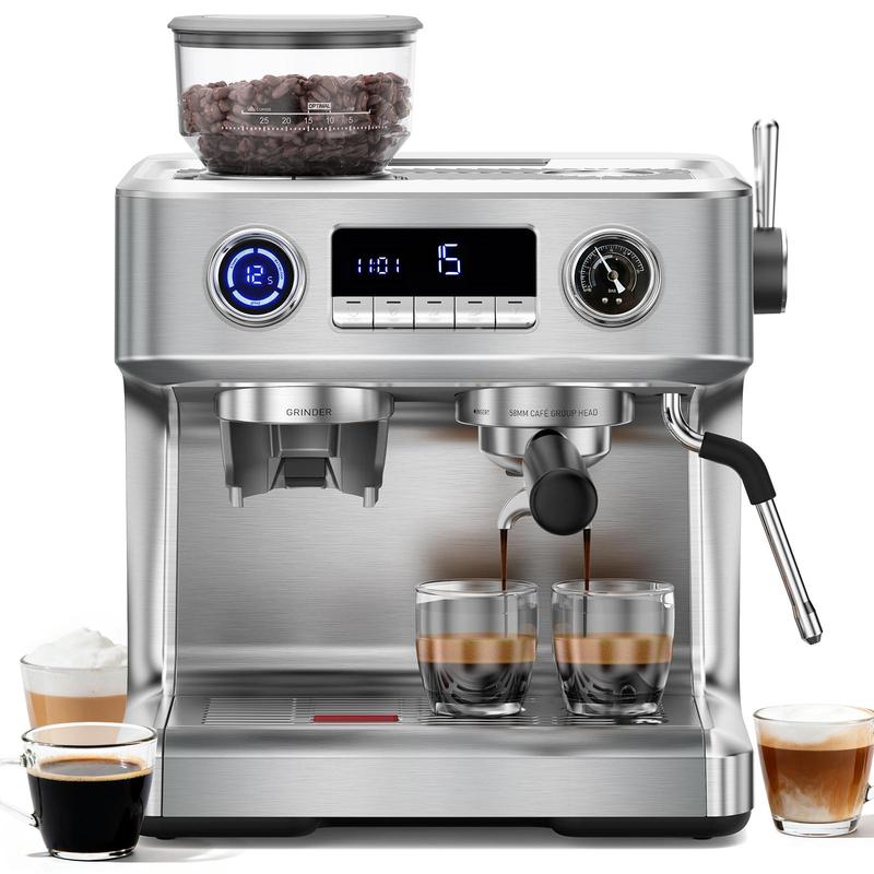 🔥Last Chance Sale🔥58mm Commercial Espresso Machine with Barista Grinder and Milk Frother
