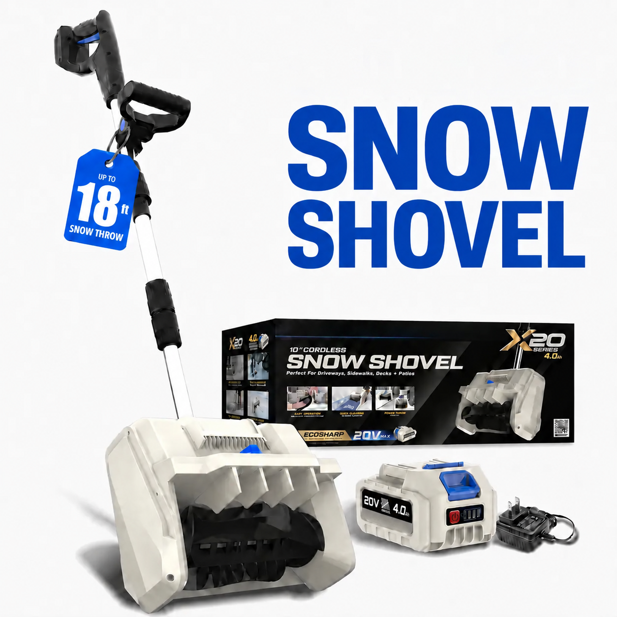 20V cordless snow shovel kit